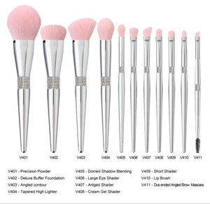 Luxury Silver Crystal Set of Brushes