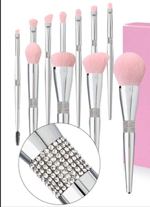 Luxury Silver Crystal Set of Brushes